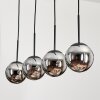 GASTOR Pendant Light - glass chrome, Smoke-coloured, 4-light sources