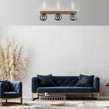 Leuchten-Direkt GREEN WIDOW Ceiling Light Ecru, black, 3-light sources