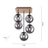 JUST LIGHT GERDA WIDOW Ceiling Light Ecru, black, 5-light sources