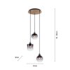 Leuchten-Direkt GREEN ZEA Pendant Light Ecru, black, 3-light sources