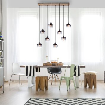 Leuchten-Direkt GREEN ZEA Pendant Light Ecru, black, 8-light sources