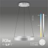 Paul-Neuhaus PURE E-CLIPSE Pendant Light LED silver, 2-light sources, Remote control