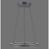 Paul-Neuhaus PURE E-LOOP Pendant Light LED grey, 2-light sources, Remote control