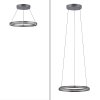 Paul-Neuhaus PURE E-LOOP Pendant Light LED grey, 2-light sources, Remote control