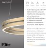 Paul-Neuhaus PURE E-LOOP Pendant Light LED gold, 2-light sources, Remote control