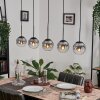 Gastor Pendant Light - glass 15 cm clear, Smoke-coloured, 5-light sources