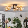 Chehalis Ceiling Light - glass 12 cm gold, black, 6-light sources