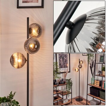 Remaisnil Floor Lamp - glass 15 cm Smoke-coloured, 3-light sources
