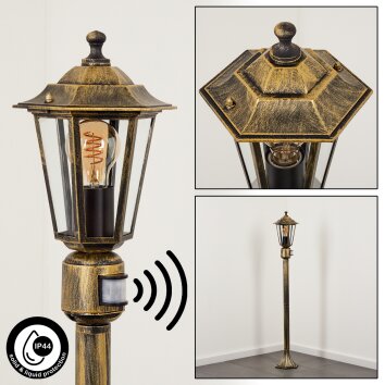 Loria path light brown, gold, black, 1-light source, Motion sensor