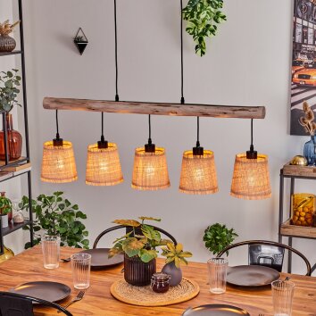 Soungou Pendant Light Ecru, black, 5-light sources