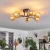 Chehalis Ceiling Light - glass 10 cm gold, black, 6-light sources