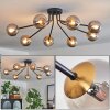 Chehalis Ceiling Light - glass 10 cm gold, black, 8-light sources