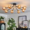 Chehalis Ceiling Light - glass 12 cm gold, black, 8-light sources
