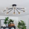 Chehalis Ceiling Light - glass 10 cm gold, black, 8-light sources