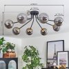 Chehalis Ceiling Light - glass 12 cm gold, black, 8-light sources