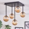 Chehalis Ceiling Light - glass 10 cm gold, black, 5-light sources