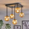 Chehalis Ceiling Light - glass 10 cm gold, black, 5-light sources