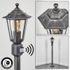 Loria path light black, silver, 1-light source, Motion sensor