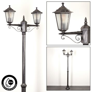 Loria Lamp Post black, silver, 2-light sources