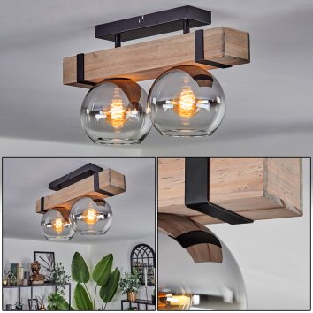 Montgomery Ceiling Light - glass 15 cm Ecru, black, 2-light sources