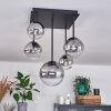 Chehalis Ceiling Light - glass 10 cm, 12 cm, 15 cm clear, Smoke-coloured, 5-light sources