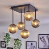 Chehalis Ceiling Light - glass 12 cm gold, black, 5-light sources