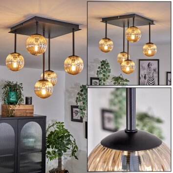 Chehalis Ceiling Light - glass 10 cm Amber, 5-light sources