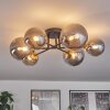 Chehalis Ceiling Light - glass 12 cm, 15 cm gold, black, 6-light sources