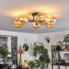 Chehalis Ceiling Light - glass 15 cm gold, black, 6-light sources