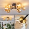 Chehalis Ceiling Light - glass 12 cm, 15 cm gold, black, 6-light sources