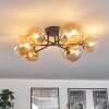 Chehalis Ceiling Light - glass 12 cm, 15 cm gold, black, 6-light sources
