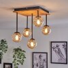 Chehalis Ceiling Light - glass 10 cm Ecru, black, 5-light sources