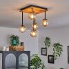 Chehalis Ceiling Light - glass 10 cm Ecru, black, 5-light sources