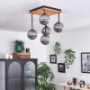 Chehalis Ceiling Light - glass 12 cm Ecru, black, 5-light sources