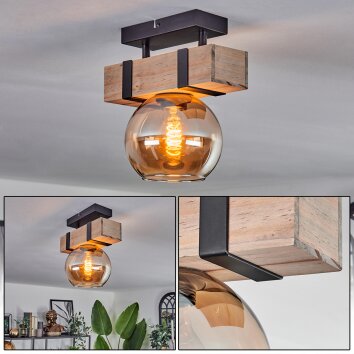 Montgomery Ceiling Light - glass 15 cm Ecru, black, 1-light source