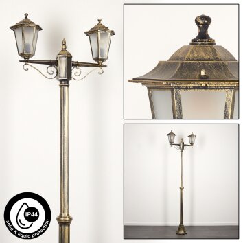 Loria&#x20;Lamp&#x20;Post&#x20;brown,&#x20;gold,&#x20;black,&#x20;2-light&#x20;sources