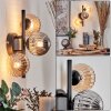 Chehalis Wall Light - glass 10 cm Amber, Smoke-coloured, 3-light sources