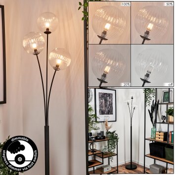 Bernado Floor Lamp - glass 15 cm clear, 3-light sources
