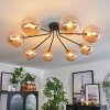 Chehalis Ceiling Light - glass 15 cm gold, black, 8-light sources