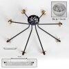 Chehalis Ceiling Light - glass 15 cm gold, black, 8-light sources