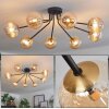 Chehalis Ceiling Light - glass 12 cm gold, black, 8-light sources