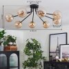 Chehalis Ceiling Light - glass 12 cm gold, black, 8-light sources