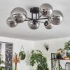 Chehalis Ceiling Light - glass 12 cm, 15 cm Smoke-coloured, 6-light sources