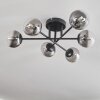 Chehalis Ceiling Light - glass 10 cm clear, Smoke-coloured, 6-light sources
