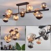 Chehalis Ceiling Light - glass 10 cm, 12 cm, 15 cm Amber, Smoke-coloured, 10-light sources