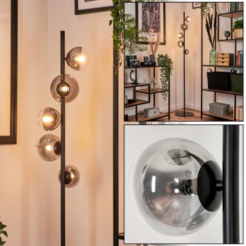 Remaisnil Floor Lamp - glass 10 cm, 12 cm clear, Smoke-coloured, 5-light sources