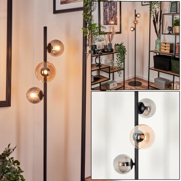 Remaisnil Floor Lamp - glass 10 cm, 12 cm Amber, Smoke-coloured, 3-light sources