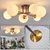 Chehalis Ceiling Light - glass 12 cm, 15 cm gold, black, 6-light sources