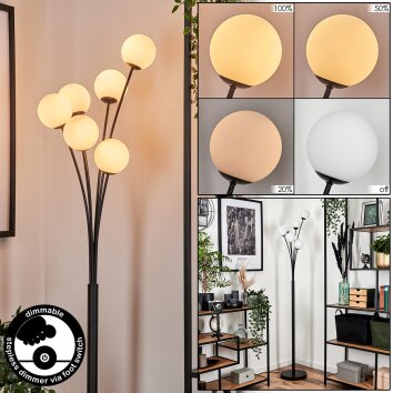 Bernado Floor Lamp - glass 10 cm white, 6-light sources