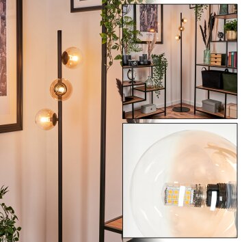 Remaisnil Floor Lamp - glass 10 cm Amber, clear, 3-light sources